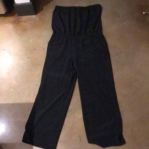 Black strapless romper